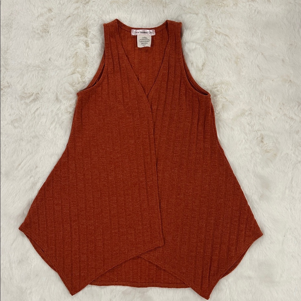 Love Squared Terracotta Ribbed Wrap Tank